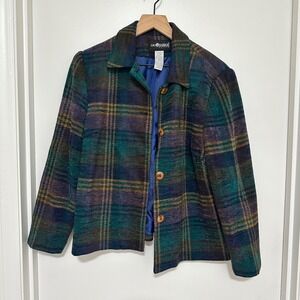 SAG HARBOR | Vintage Petite Plaid Single Breasted Button Blazer Jacket, 12(S)